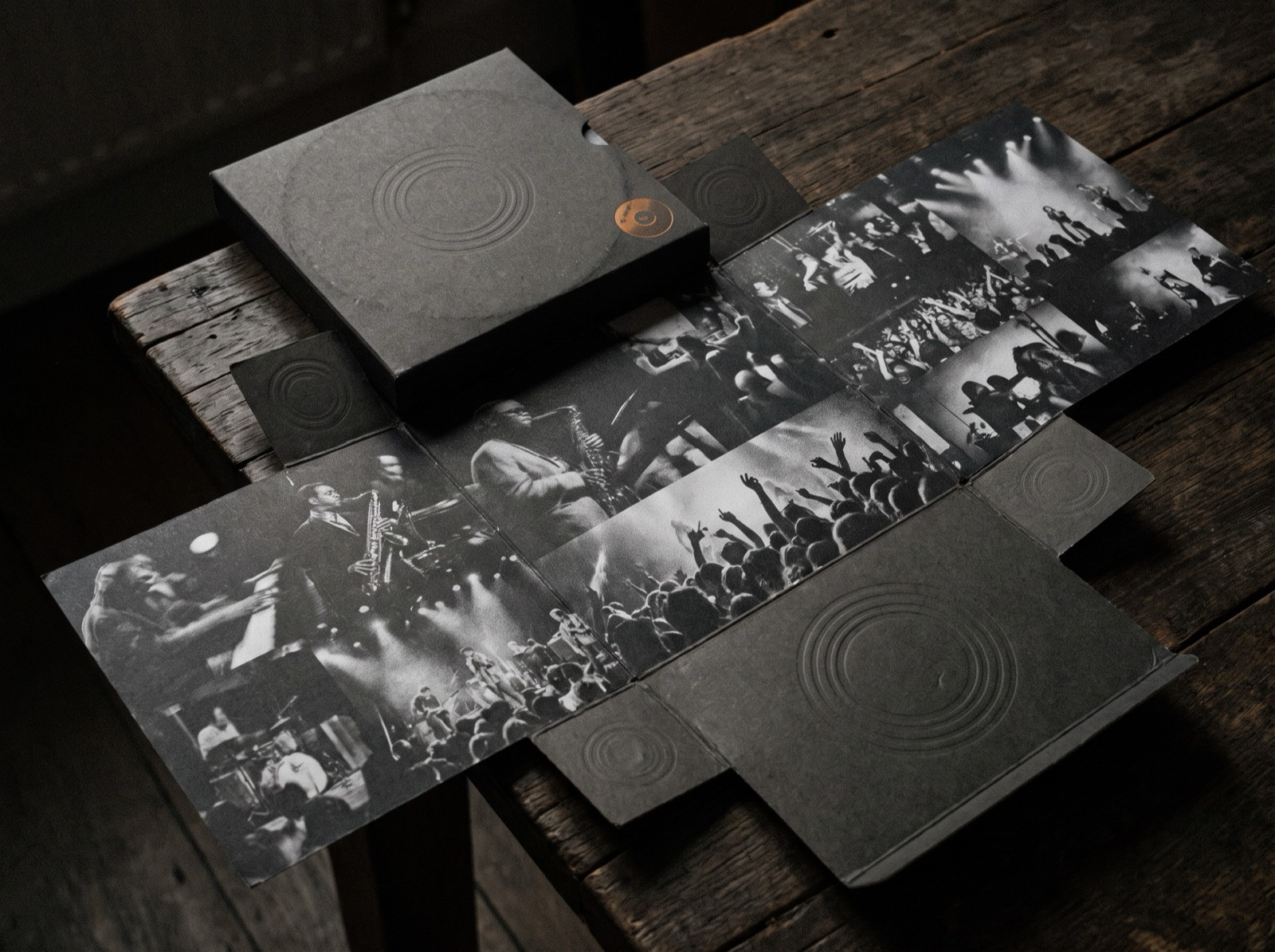 Packaging unfolded into a poster